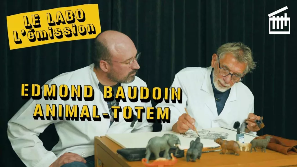 Edmond Baudoin et Pablo Tréhin-Marçot dans la première émission du Laboratoire du Cinéma.